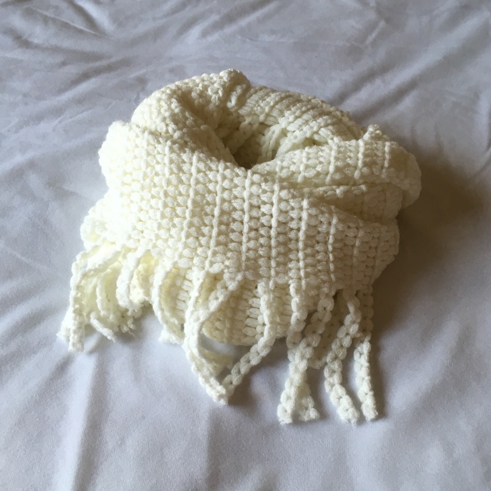 Cream Open Knit Scarf